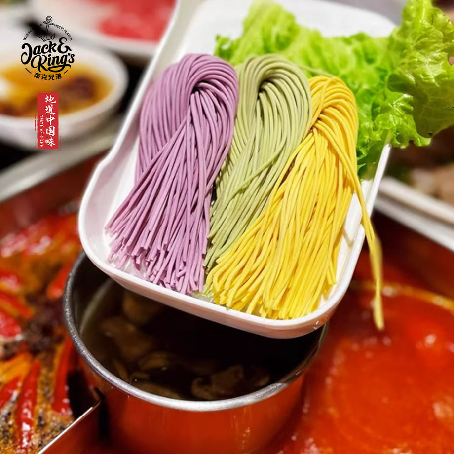 Rainbow noodles（spinach、purple sweet potato、pumpkin） – Jack