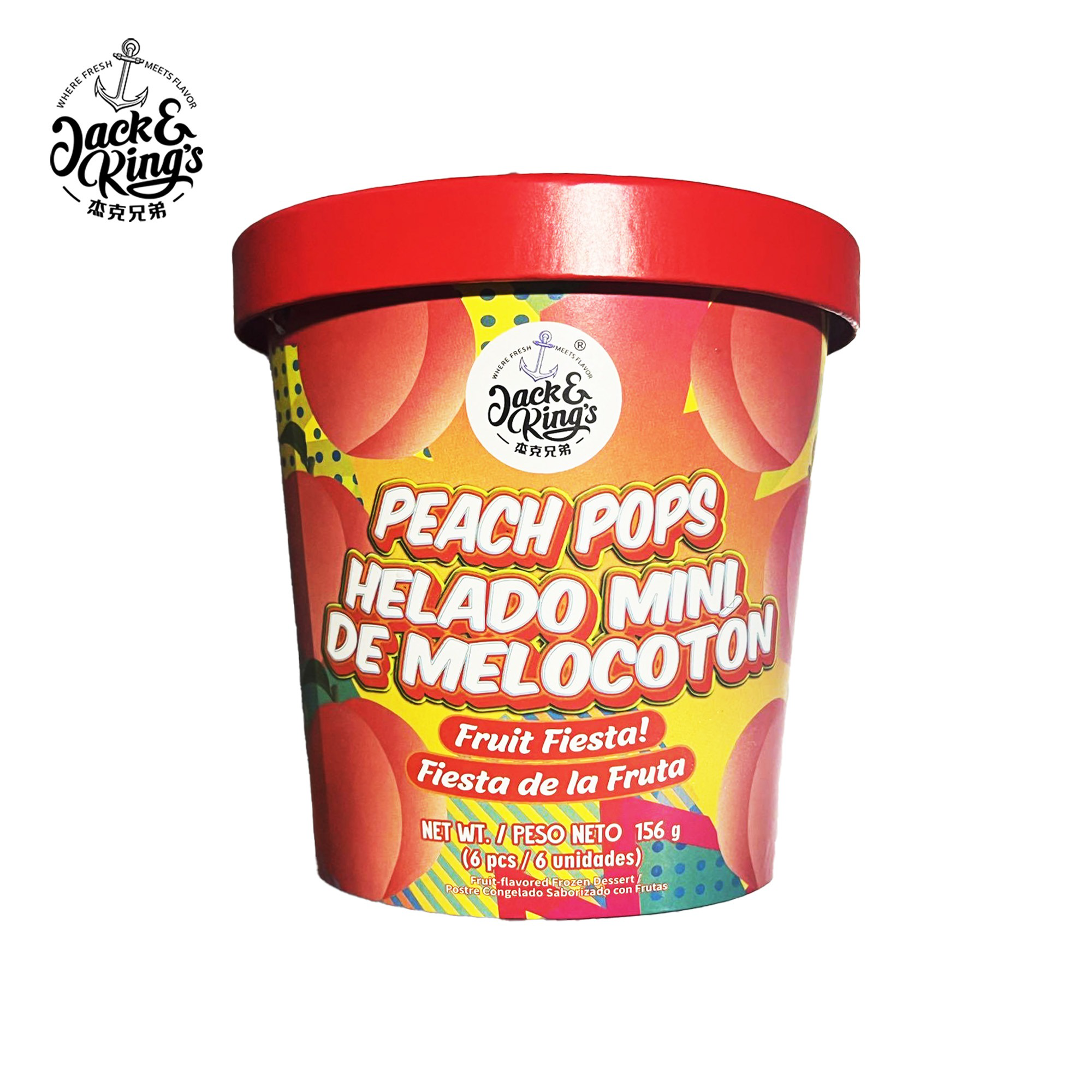Peach Pops (Nice Cream) 156g(6pcs)*12box/ctn JNK CN – Jack & King's
